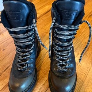 Fur lined PRADA Combat boots